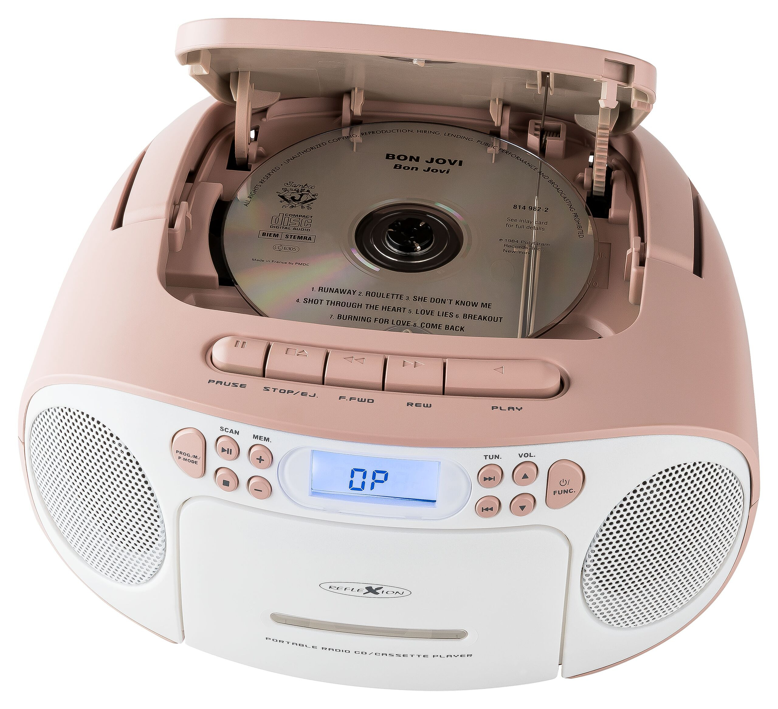 Reflexion RCR2260 Tragbarer CD-Player Pink; Weiß