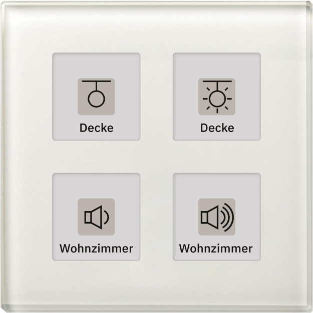 MDT BE-GT04W.01 Glastaster 4-fach Plus, Weiß (BE-GT04W.01)