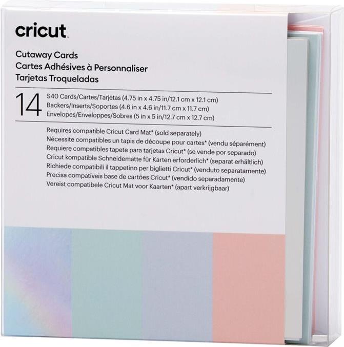 Cricut Cut-Away Cards Pastel S40 Kartenset Tulpenblau, Puder (2009484)