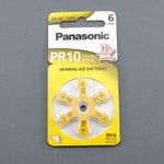 Panasonic Knopfzelle für Induktions-Ohrhörer, 1 Pack (Stück) = 6 Knopfzellen geeignet für Hörgeräte, sowie für Induktions-Ohrhörer(z.B. von Imtradex: RS7/8, Sepura: LD5, Phonak)In einem praktischen Spenderblister sind 6 einzelne Zink-Luft Hörgeräte-Batterien enthalten. (PR10/230H)