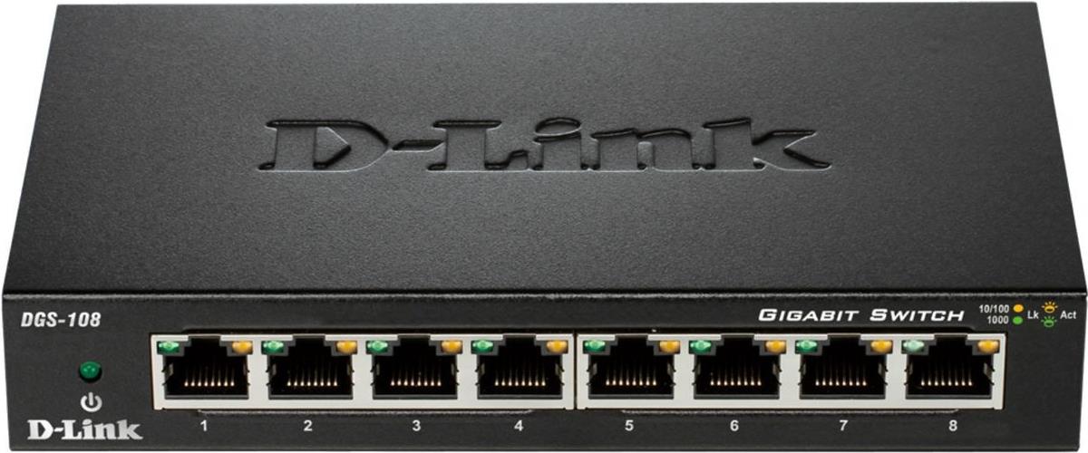 D-Link DGS-108GL Unmanaged Gigabit Switch 8 Ports Schwarz