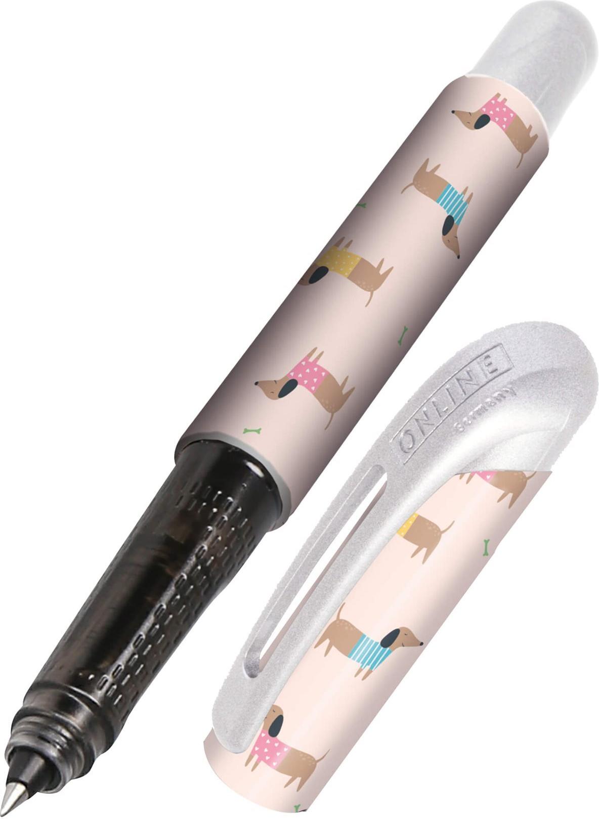 ONLINE Rollerball College Dackel Tintenroller mehrfarbig 0,7 mm, Schreibfarbe: blau, 1 St. (12647/3D)