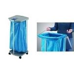 Hailo Müllsackständer ProfiLine WS 120 Uno mobil, staubgrau Aluminium-Rohrgestell, mit Rollen, Deckel, Rahmen und Boden- - 1 Stück (0912-210)