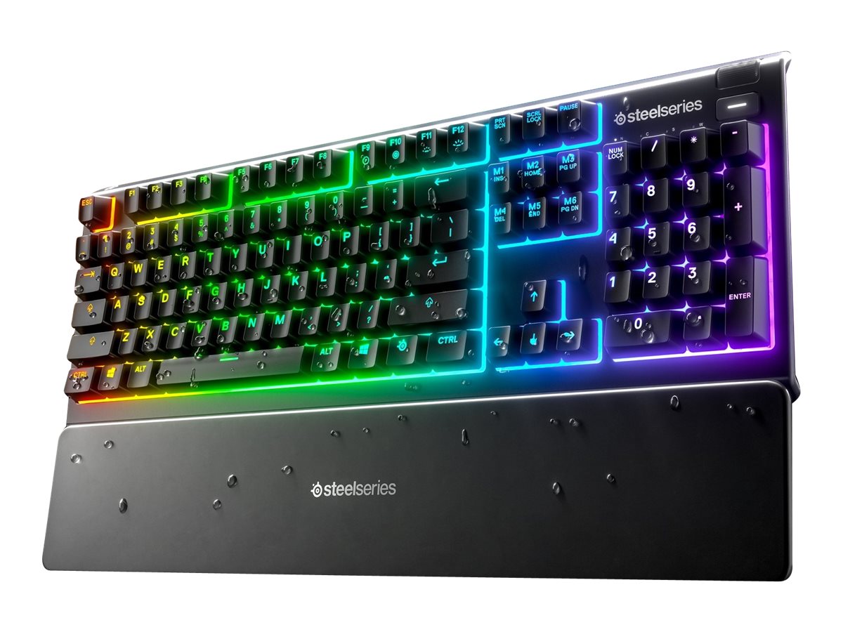 SteelSeries Apex 3 RGB Tastatur USB QWERTZ Whisper Quiet Gaming Switch Schwarz