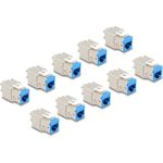 Delock Keystone Modul RJ45 Buchse zu LSA Cat.6A werkzeugfrei blau Set 10 Stück (88113)