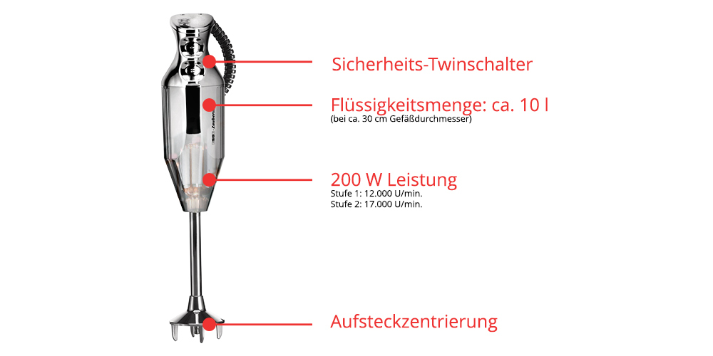 ESGE Zauberstab M 200 Stabmixer 200 W Chrom