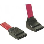 SATA III Kabel, 7pol SATA St. / 7pol SATA St, 1 Seite nach unten abgewinkelt, mit Verriegelung, ca. 0,5 m, rot (314014)