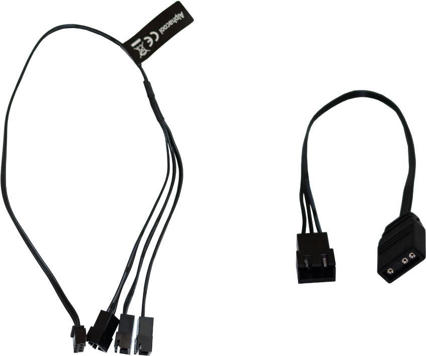 Alphacool Digital RGB LED Y-Kabel 3-fach mit JST-Stecker, schwarz - 30cm (18601)