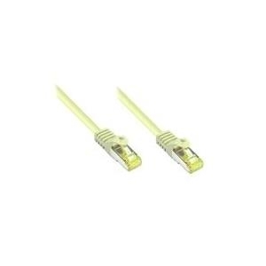 RJ45 Patchkabel mitCat.7 Rohkabel und Rastnasenschutz (RNS®), S/FTP, PiMF, halogenfrei, 600MHz, OFC, grau, 0,15m, Good Connections® (8070R-002)