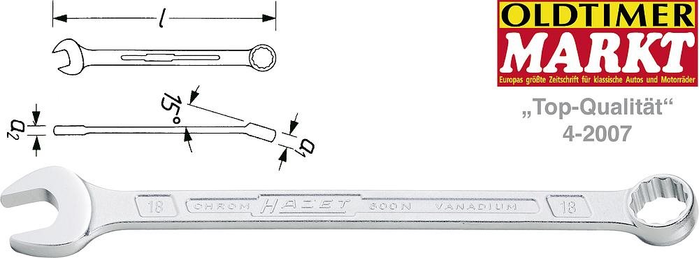 Hazet Ring-Maulschlüssel Schlüsselweite 17 mm 600N-17 (600N-17)