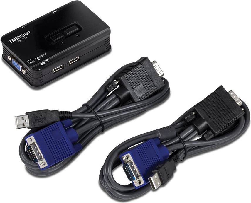TRENDnet TK 207K KVM-Switch 2 Ports Blau
