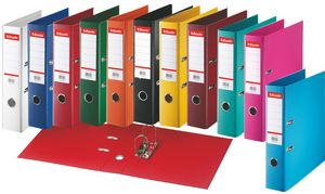 Esselte Plastik-Ordner Standard, DIN A4, 75 mm, gelb Einband innen und außen mit PP-Folie kaschiert, mit - 10 Stück (320270)