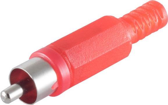 shiverpeaks BASIC-S Cinchstecker, Kunststoff, rot zum selber löten, im Polybeutel mit Eurolochung (BS51400-R)