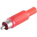 shiverpeaks BASIC-S Cinchstecker, Kunststoff, rot zum selber löten, im Polybeutel mit Eurolochung (BS51400-R)