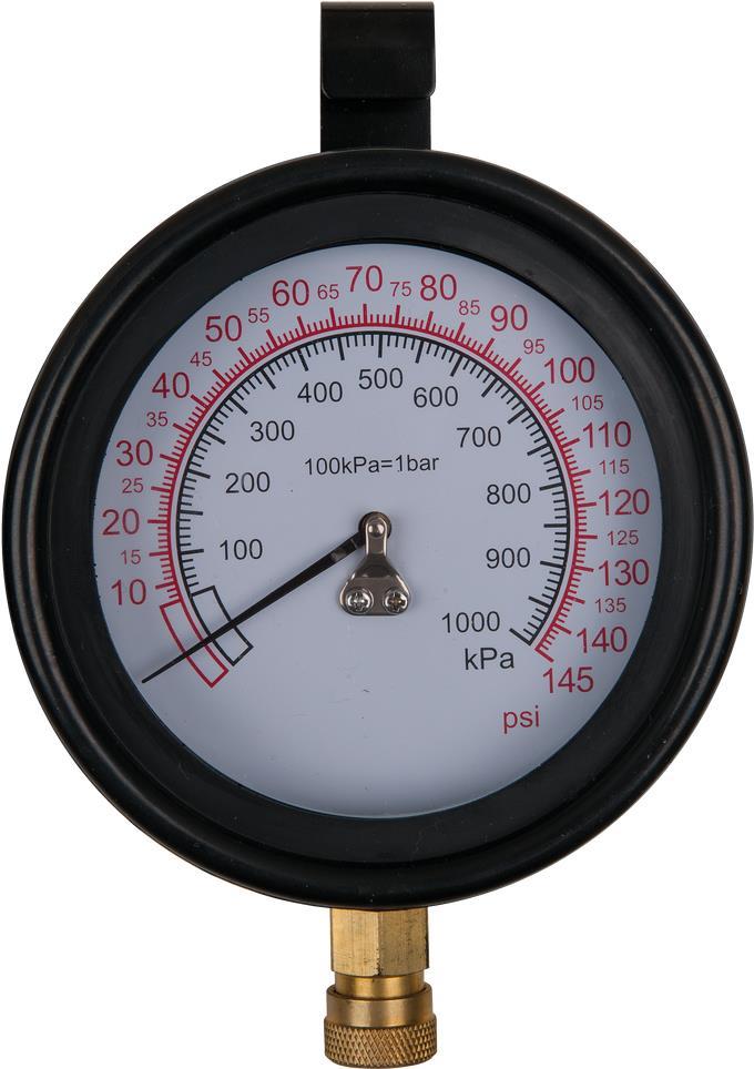 KS TOOLS Manometer Ã˜ 100,0 mm, 0 - 10 bar mit 1/4" Schnellkupplung (150.2326)
