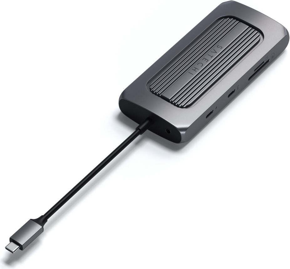 Satechi Multiport MX Adapter Dockingstation USB-C 2 x HDMI 1GbE Grau