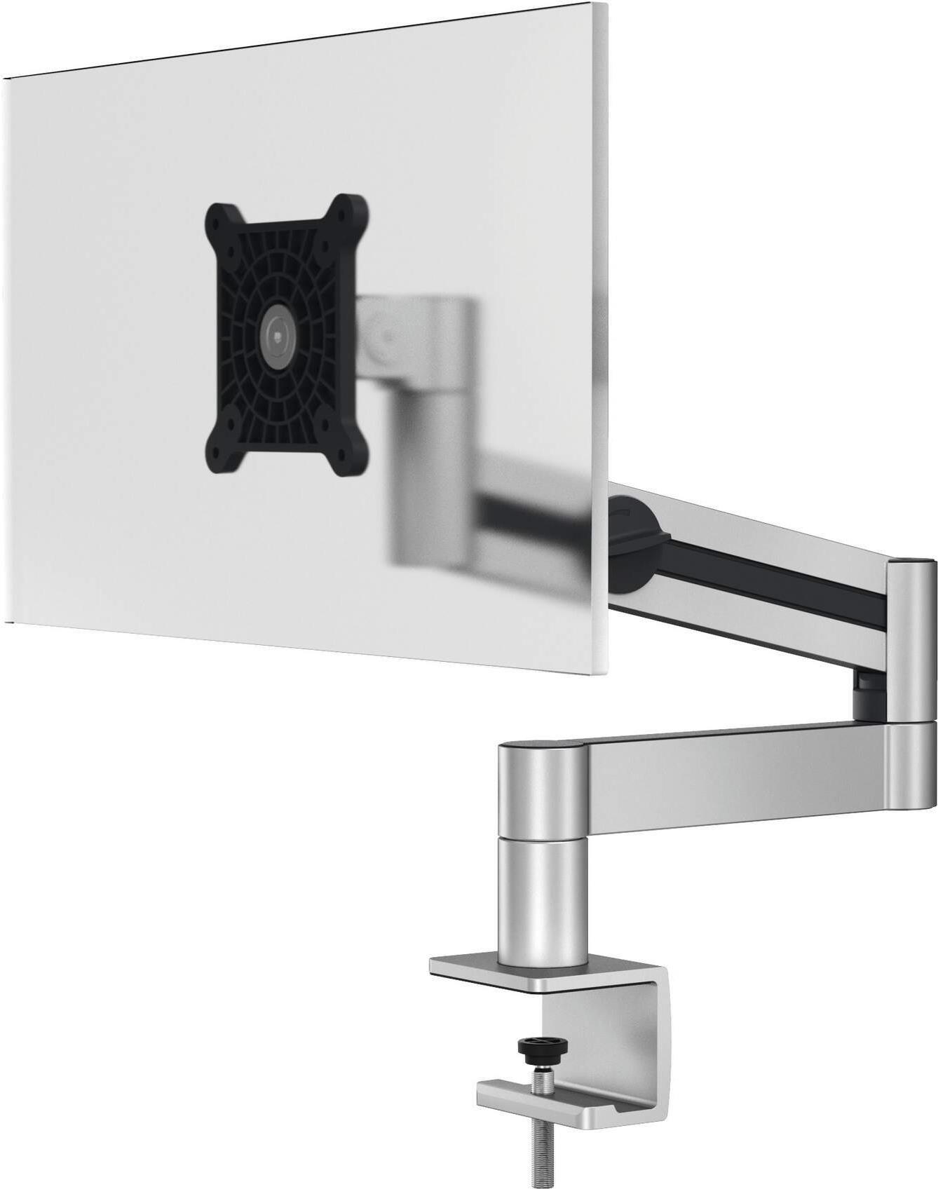 DURABLE 508323 Monitorhalterung mit verstellbarem Arm für 21"-27" Monitore, Klemmmontage, Silber