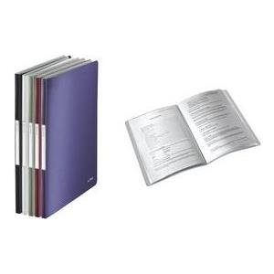 LEITZ Sichtbuch Style, A4, PP, mit 40 Hüllen, titan-blau gebürstete Oberfläche, mit fest eingebundenen, dokumenten - 1 Stück (3959-00-69)