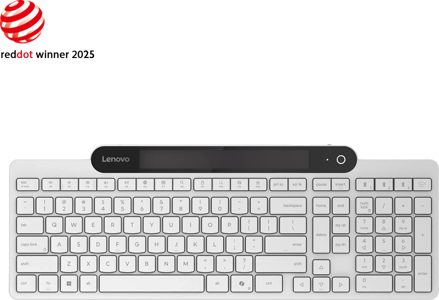 Lenovo Bluetooth-Tastatur mit Selbstladefunktion (weiß) (GY41R69590)
