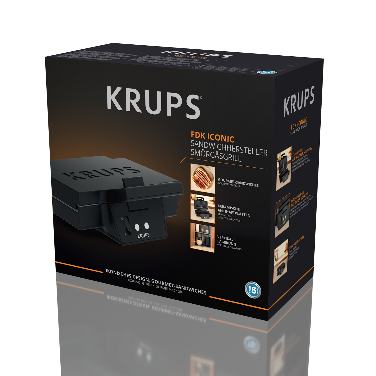 Krups FDK Iconic FDK462 Sandwichmaker 850 W Schwarz