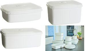 plast team Mikrowellendose Micro, 1,3 Liter, rechteckig weiß/transparent, aus PP, Deckel transparent, Dose weiß, - 1 Stück (15440800)