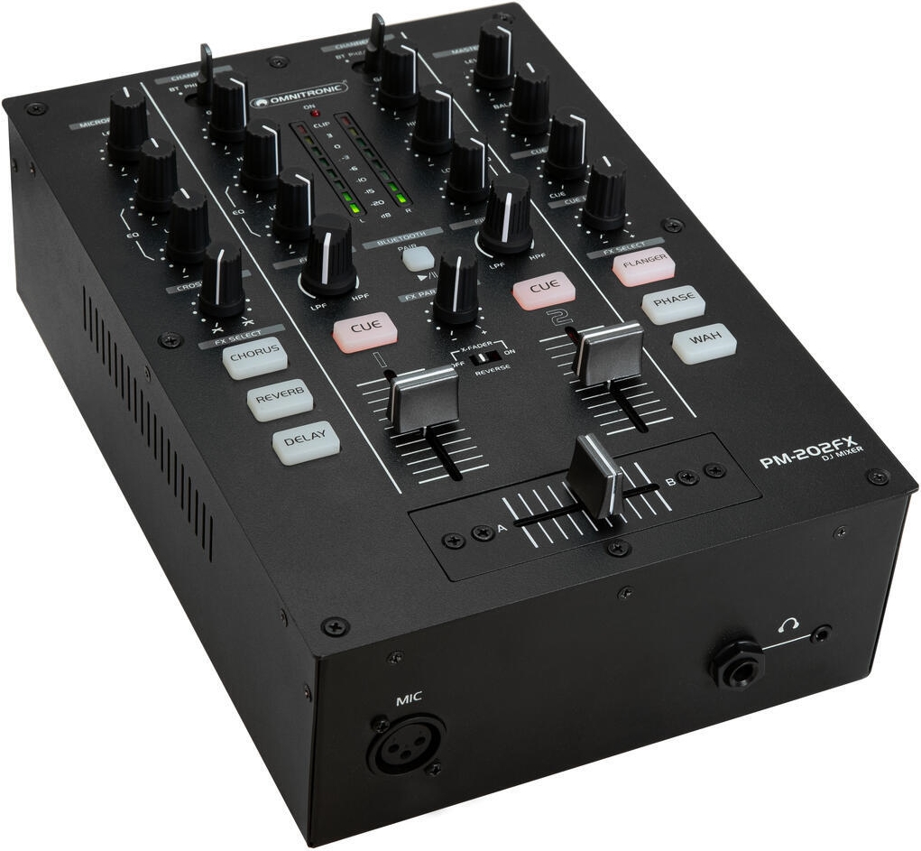 OMNITRONIC PM-202FX 2-Kanal-DJ-Mixer mit Filter, FX und Bluetooth (10006865)
