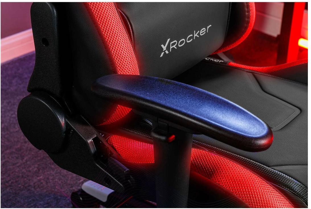 X Rocker Agility Compact Junior Gaming-Bürostuhl mit LED-Beleuchtung und App-Steuerung Schwarz