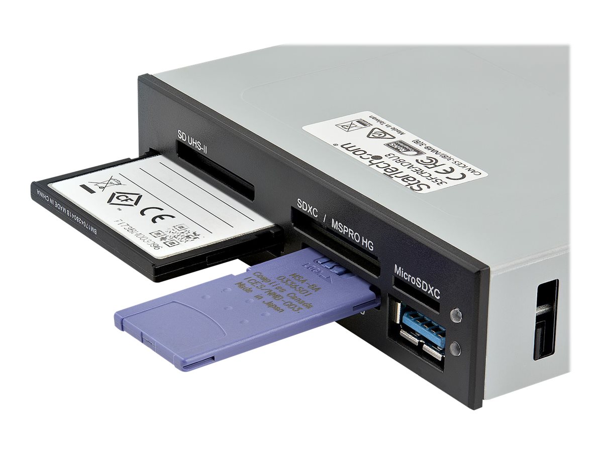 StarTech.com USB 3.0 Interner Multi-Kartenleser mit UHS-II Unterstützung 35FCREADBU3 Schwarz, Metallisch