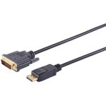 S/CONN maximum connectivity Displayportkabel-Displayport Stecker 20p auf DVI 24+1 Stecker, vergoldete Kontakte, 5,0m (77495-1)