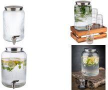 APS Getränkespender, 3,8 Liter, Glas/Edelstahl Behälter aus Glas, Zapfhahn und Deckel aus Edelstahl, - 1 Stück (10818)