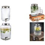 APS Getränkespender, 3,8 Liter, Glas/Edelstahl Behälter aus Glas, Zapfhahn und Deckel aus Edelstahl, - 1 Stück (10818)