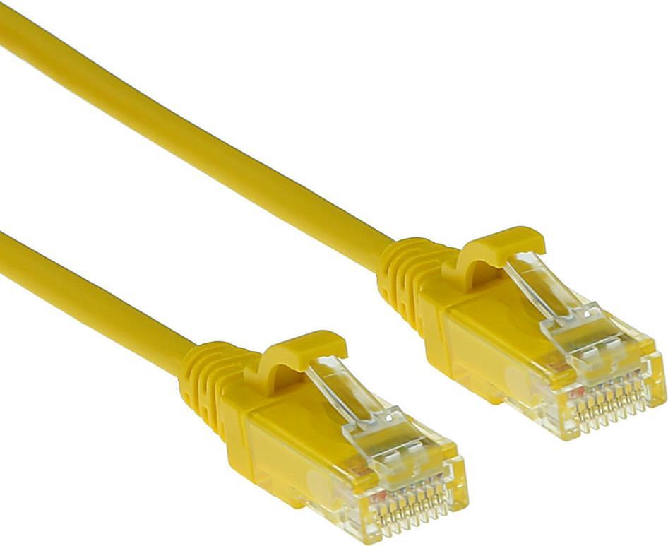 ACT Yellow 0.15 meter LSZH U/UTP CAT6 datacenter slimline patch cable snagless with RJ45 connectors (DC9830)