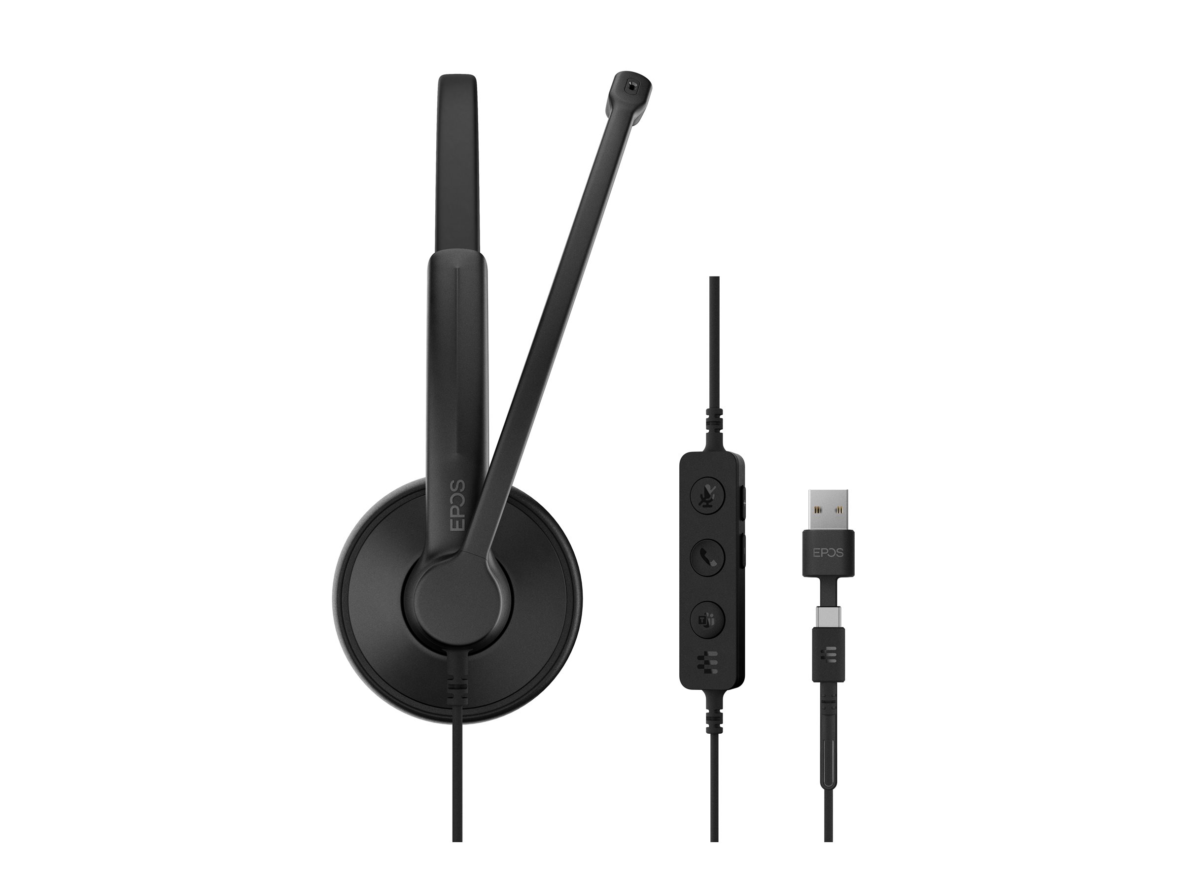 EPOS IMPACT 100 Stereo On-Ear Headset USB-A USB-C Schwarz