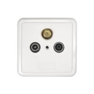 Axing SSD 2-10 SAT + TV + Radio Weiß Steckdose (SSD 2-10)