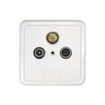 Axing SSD 2-10 SAT + TV + Radio Weiß Steckdose (SSD 2-10)