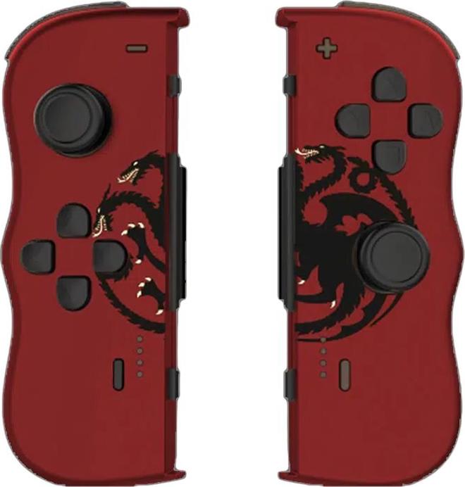 Lexip Game of Thrones Targaryen Red Edition Kabelloses Bluetooth-Gamepad Nintendo Switch, Nintendo Switch OLED Schwarz, Rot