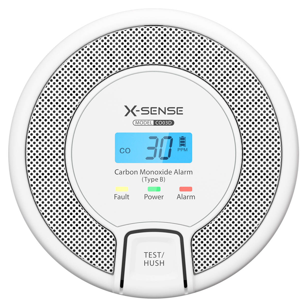 X-Sense CO3D Kohlenmonoxid-Melder Kabelgebunden 85 dB Lithium Weiß Grau