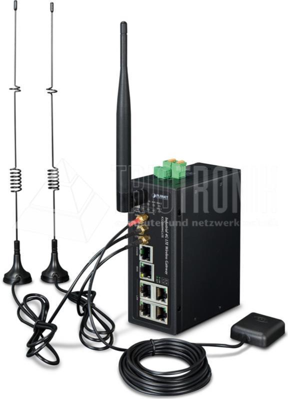 PLANET Industrial 4G LTE Cellular Wireless Gateway with 5-Port 10/100/1000T, GPS Industrial Ethernet (ICG-2510WG-LTE-US)
