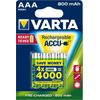 Varta Power Accu - Batterie 4 x AAA Typ NiMH 800 mAh (56703 101 404)