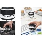 WEDO Mini-Tischstaubsauger, Kunststoff, schwarz/weiß kleine Bürsten an der Unterseite, ideal für kleine Saug - 1 Stück (205 20101)