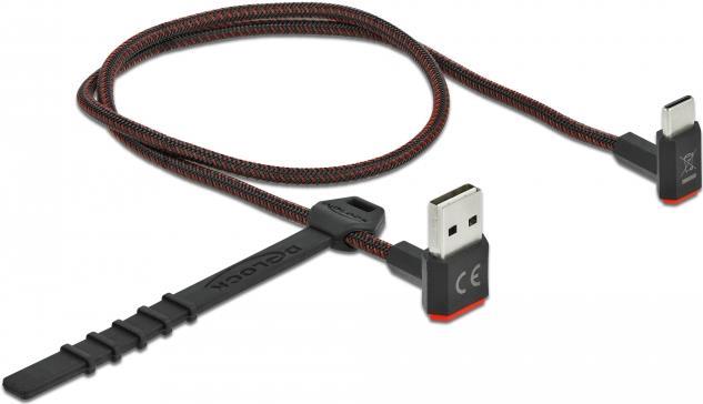 Delock EASY-USB 2.0 Kabel Typ-A Stecker zu USB Type-C™ Stecker gewinkelt oben / unten 0,5 m schwarz (85275)