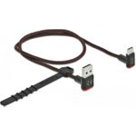 Delock EASY-USB 2.0 Kabel Typ-A Stecker zu USB Type-C™ Stecker gewinkelt oben / unten 0,5 m schwarz (85275)