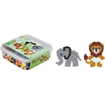 Hama Bügelperlen maxi + Stiftplatten "Löwe, Elefant", in Box Durchmesser Bügelperle maxi: 10,0 mm - 1 Stück (00008751)