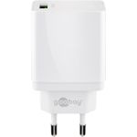 Goobay USB-Schnellladegerät QC3.0 18W, Weiß - lädt bis zu 4x schneller als Standardladegeräte (44955)
