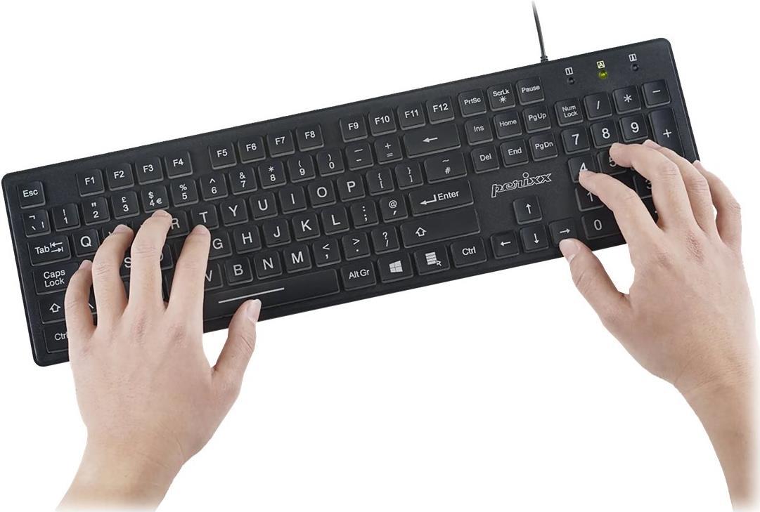 Perixx PERIBOARD-317 USB Tastatur QWERTZ DE Schwarz