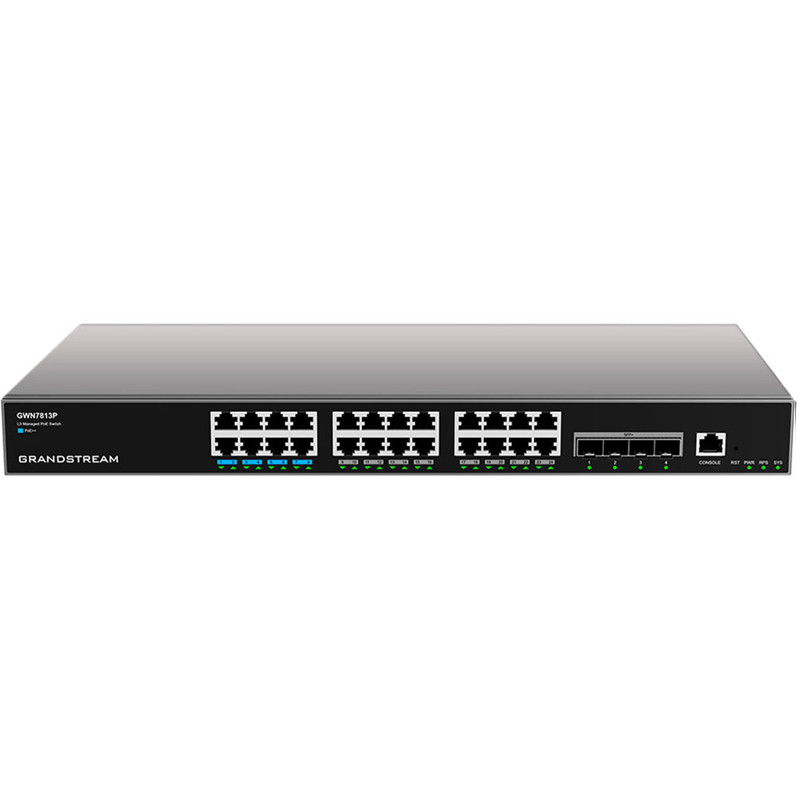 Grandstream GWN7813P 24-Port L3 Managed PoE Switch Grau