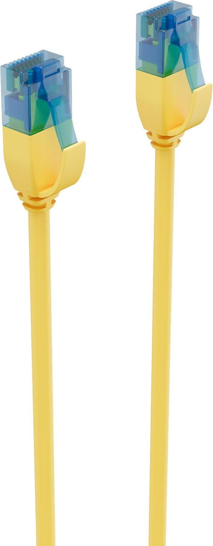 shiverpeaks BASIC-S Slim Patchkabel, Kat. 6, U/UTP, 2,0 m Farbe: gelb, Kabeldurchmesser: 3,5 mm, 2 x RJ45-Stecker (BS08-22032)