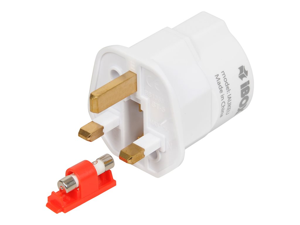 iBOX IAUKEA Stromadapter Typ G auf Typ E AC 100-250 V 13 A Weiß