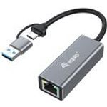 Equip Adapter USB-C -> RJ45 10/100/1000/2500 Mbps+ USB-A (133495)