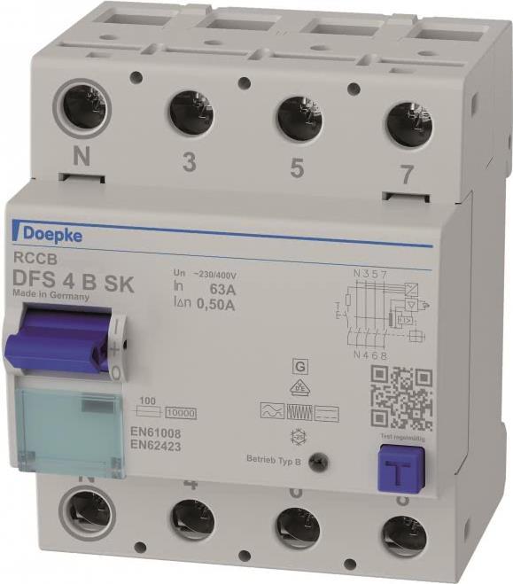 Doepke Schaltgeräte GmbH Fehlerstromschutzschalter DFS4 063-4/0.50-B SK (09147998)